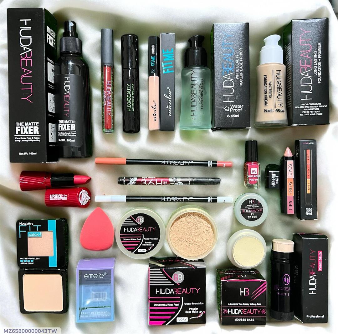 24-Piece Professional Makeup Kit | Full Face Beauty Set | Foundation, Primer, Lipstick, Mascara & More | Gift Set for Women