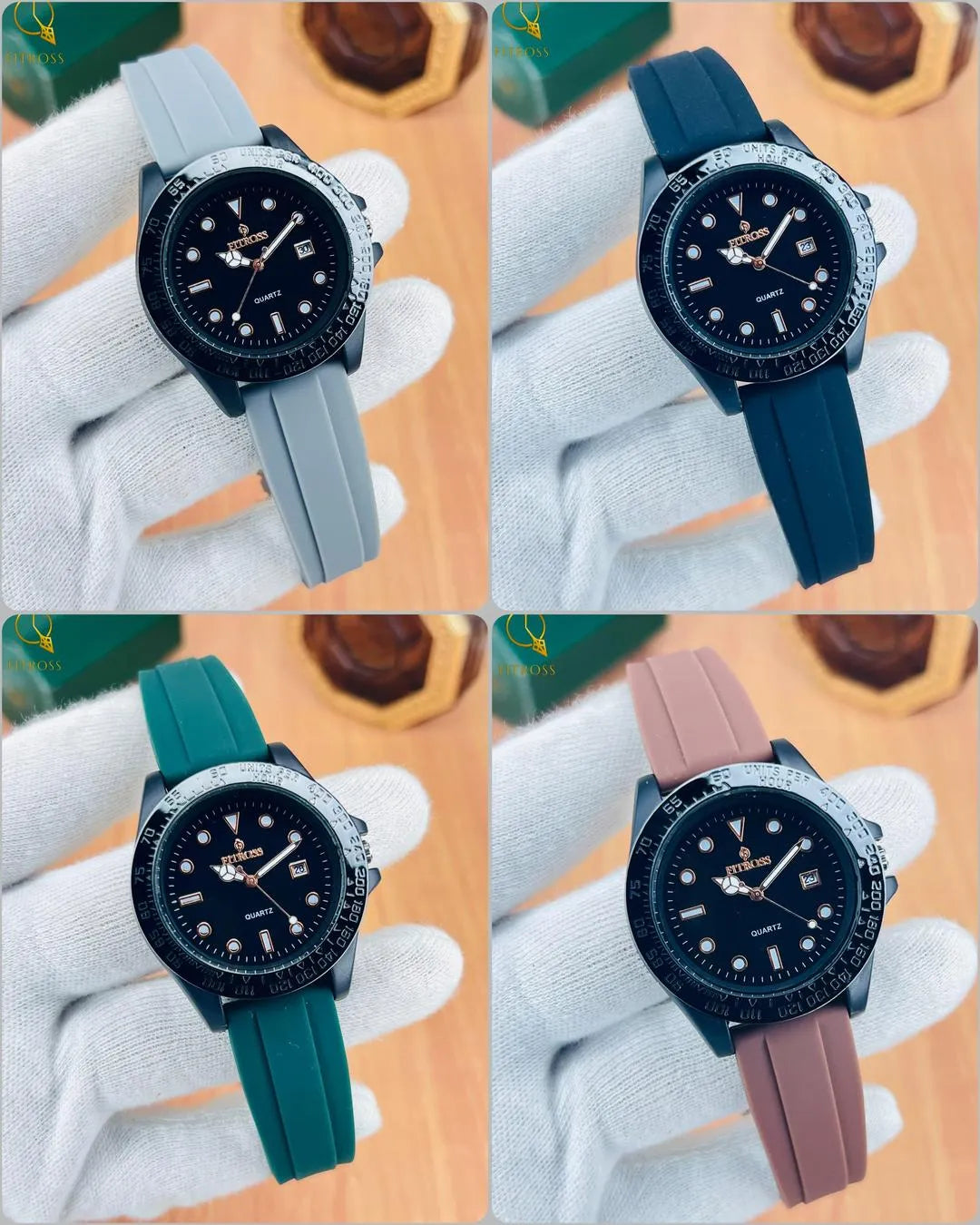 FITROSS Premium Quartz Analog Watch – Stylish Silicone Strap Wristwatch with Date Display