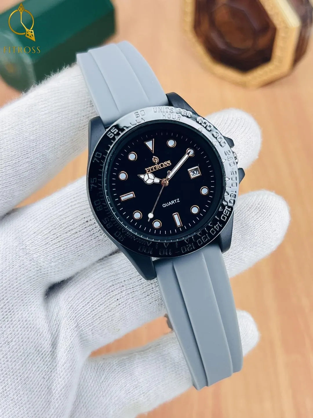FITROSS Premium Quartz Analog Watch – Stylish Silicone Strap Wristwatch with Date Display