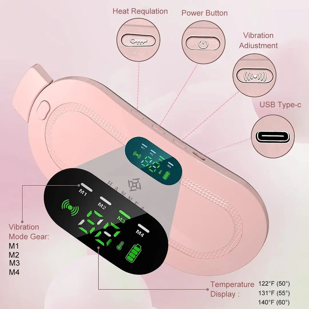 Portable Menstrual Heating Belt | Electric Period Pain Relief Belt | Rechargeable Heating Pad for Cramps | Waist & Abdomen Massager
