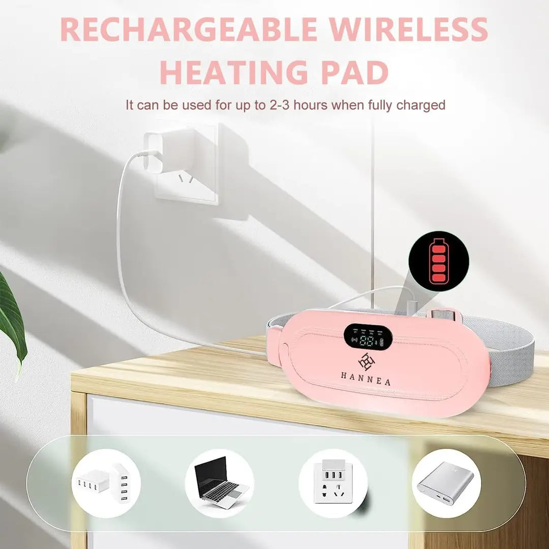 Portable Menstrual Heating Belt | Electric Period Pain Relief Belt | Rechargeable Heating Pad for Cramps | Waist & Abdomen Massager