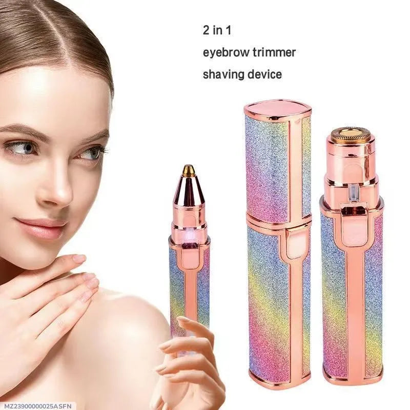 2-in-1 Electric Eyebrow Trimmer & Facial Hair Remover for Women | Portable Rechargeable Shaver