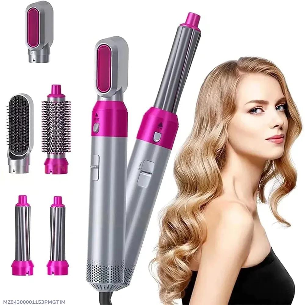 5-in-1 Hot Air Styler & Hair Dryer Brush | Multi-Function Hair Curler, Straightener & Volumizer | Salon Styling Tool