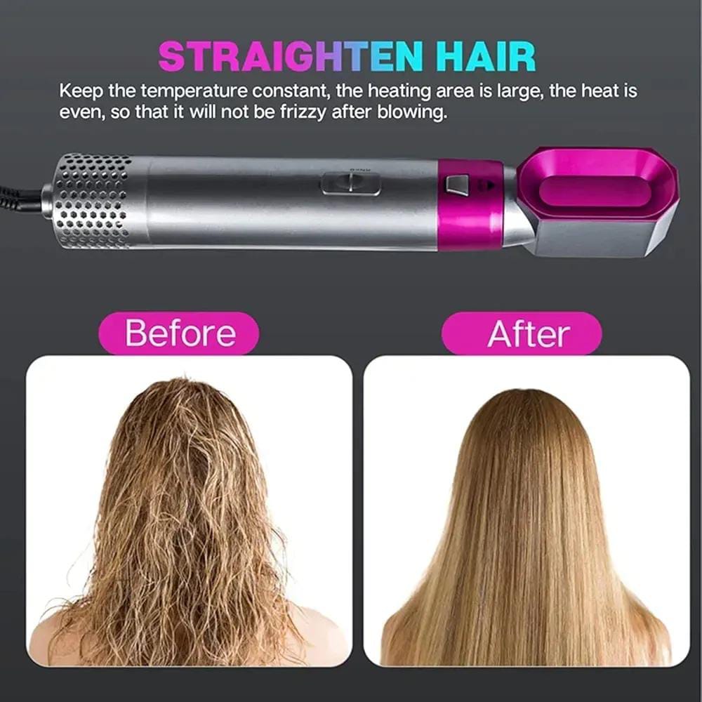 5-in-1 Hot Air Styler & Hair Dryer Brush | Multi-Function Hair Curler, Straightener & Volumizer | Salon Styling Tool